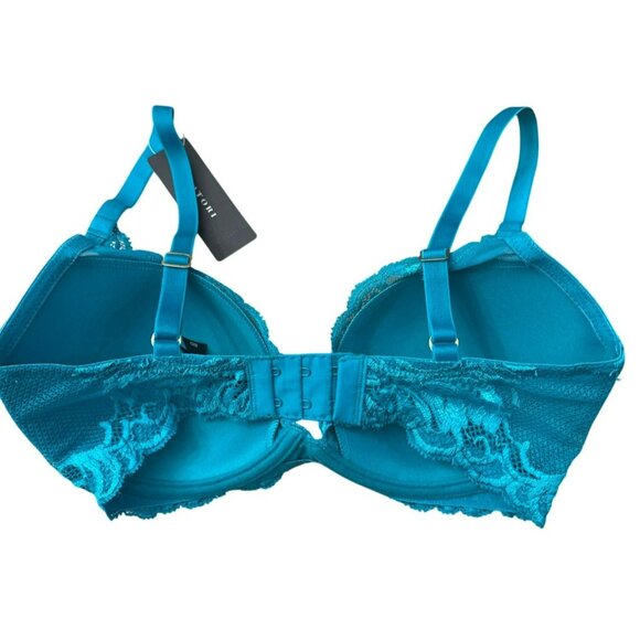 Natori Feathers Contour Plunge Bra 32D GREEN Jewel Underwire Mesh Lace NWT - Picture 2 of 4